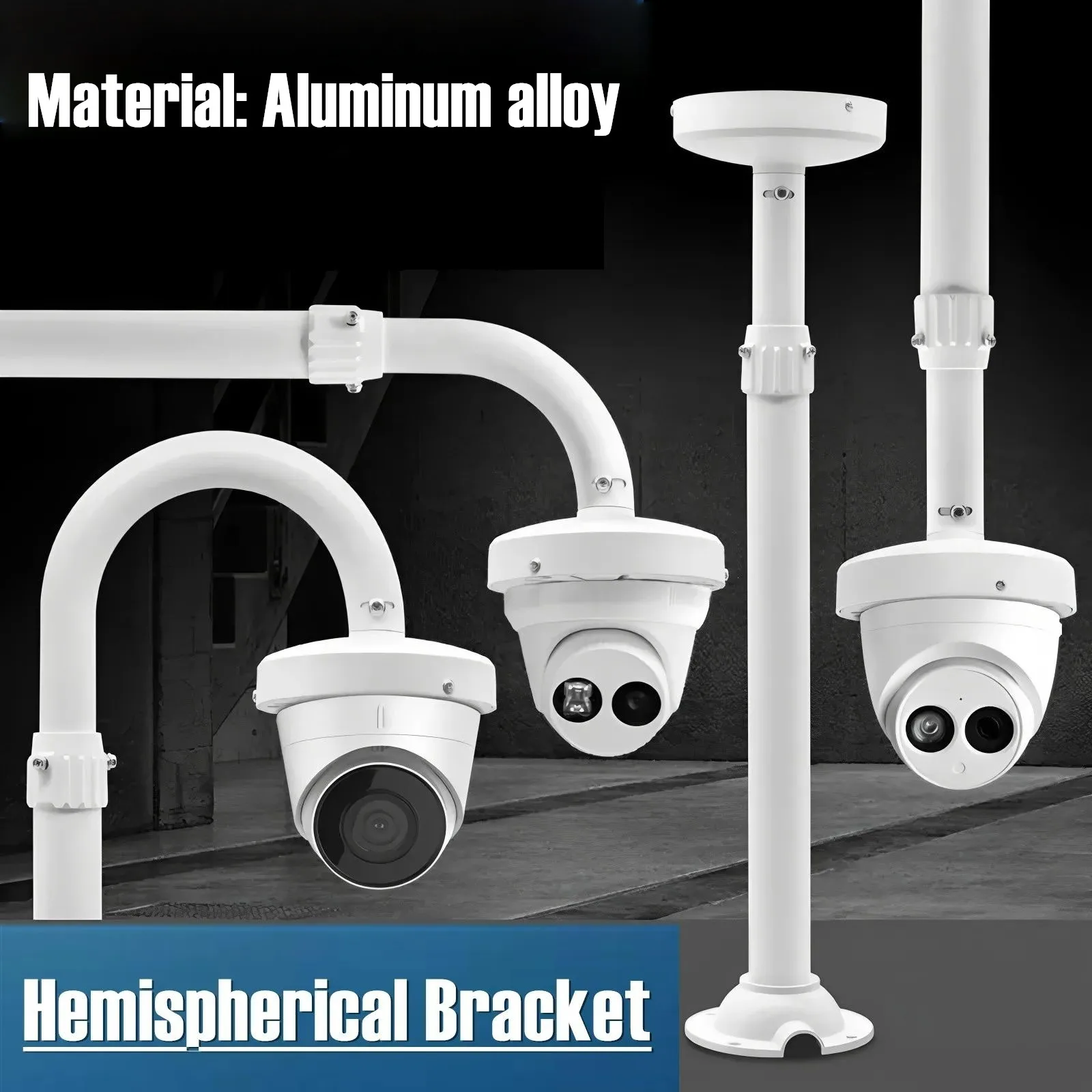 

CCTV Dome Camera Mounting Bracket Telescopic Lengthen Hoisting Rod Surveillance Security Camera Mount Wall Ceiling Mount Support