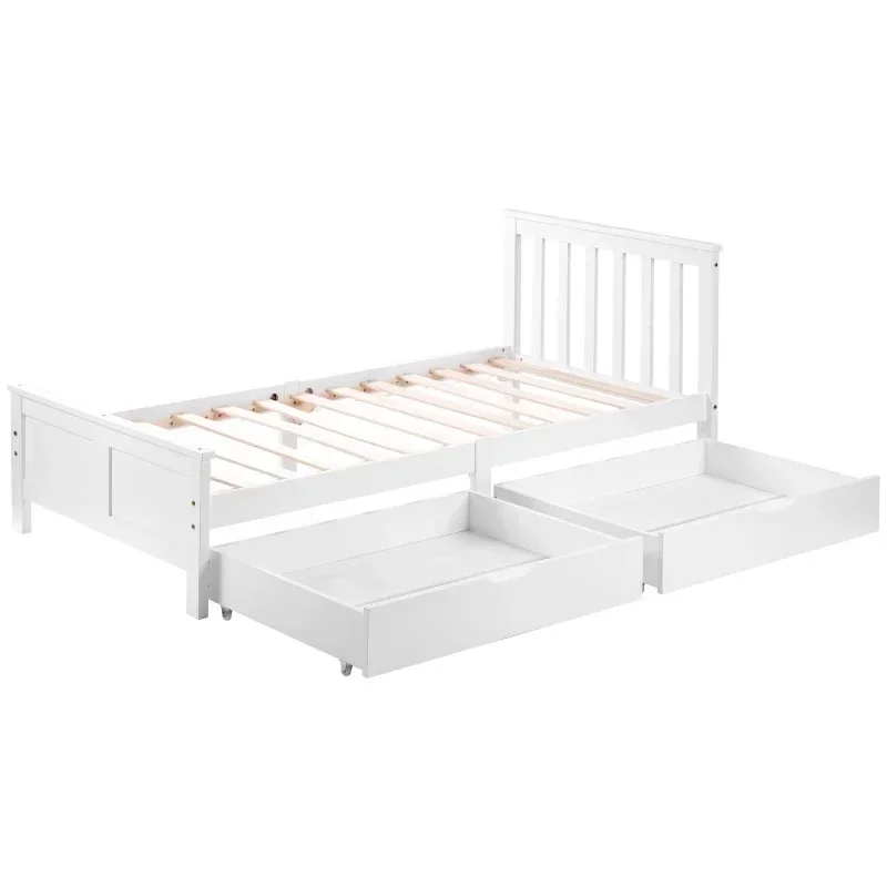 

A Modern Single Queen Size Solid Pine Divan Storage Bed with Drawers Solid Wood and Plywood bunk Bed Frame for Home or Hotel