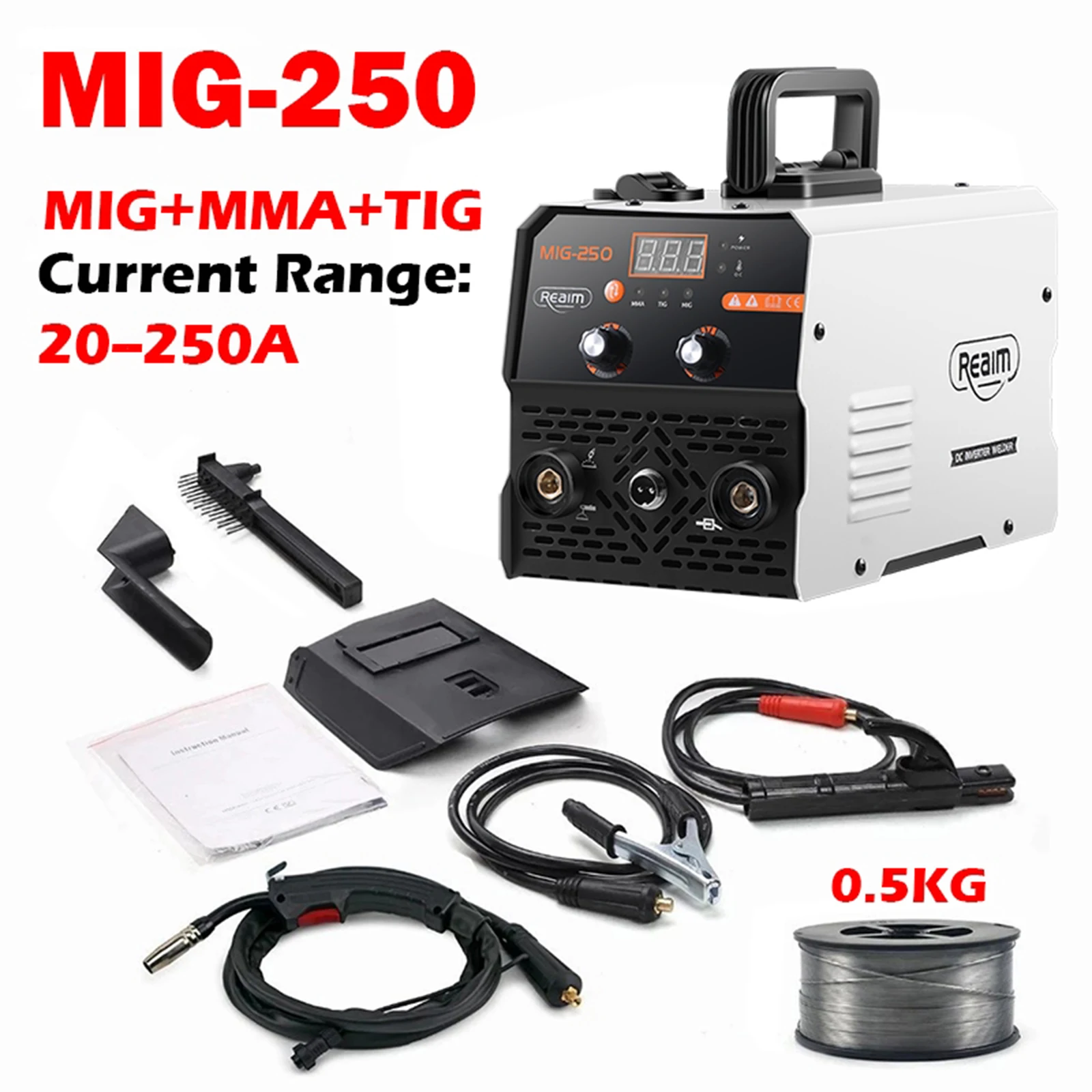 2 In 1 MIG MMA Welding Machine MIG-250 Arc Welding Machine LED Digital Display Portable Mini Electric Welder