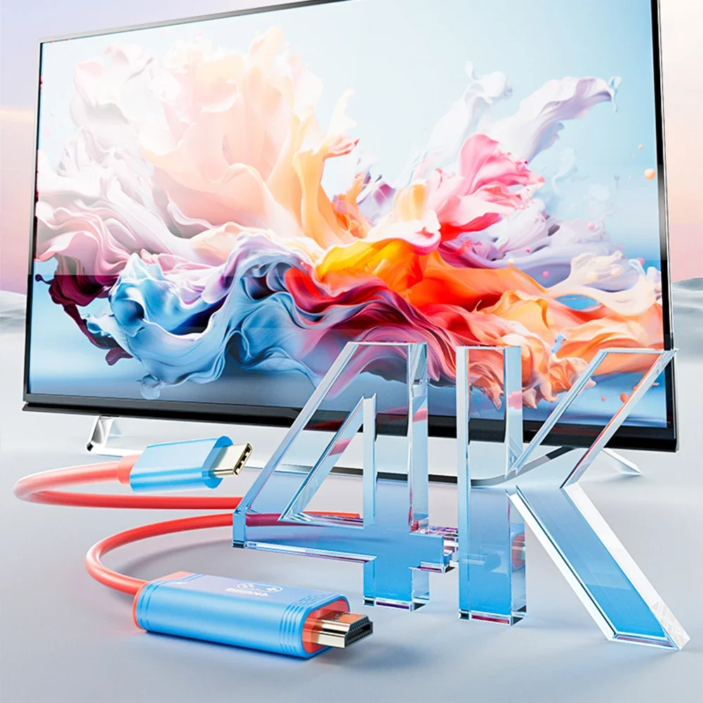 2M 4K 60/144HZ Type C To HDMI-Compatible Cable Adapter for Switch 2 Game Console TV Docking Station for SteamDeck ROG Ally view 2