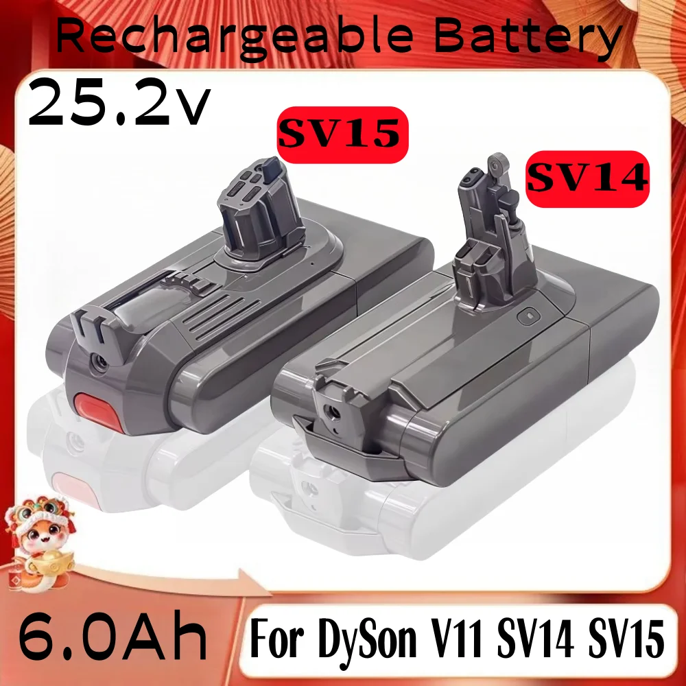 

6000mAh/8000mAh 25.2V Li-ion Battery for Dyson SV14 SV15 V11 Vacuum Cleaner Fluffy Absolute Extra Animal 970145-02