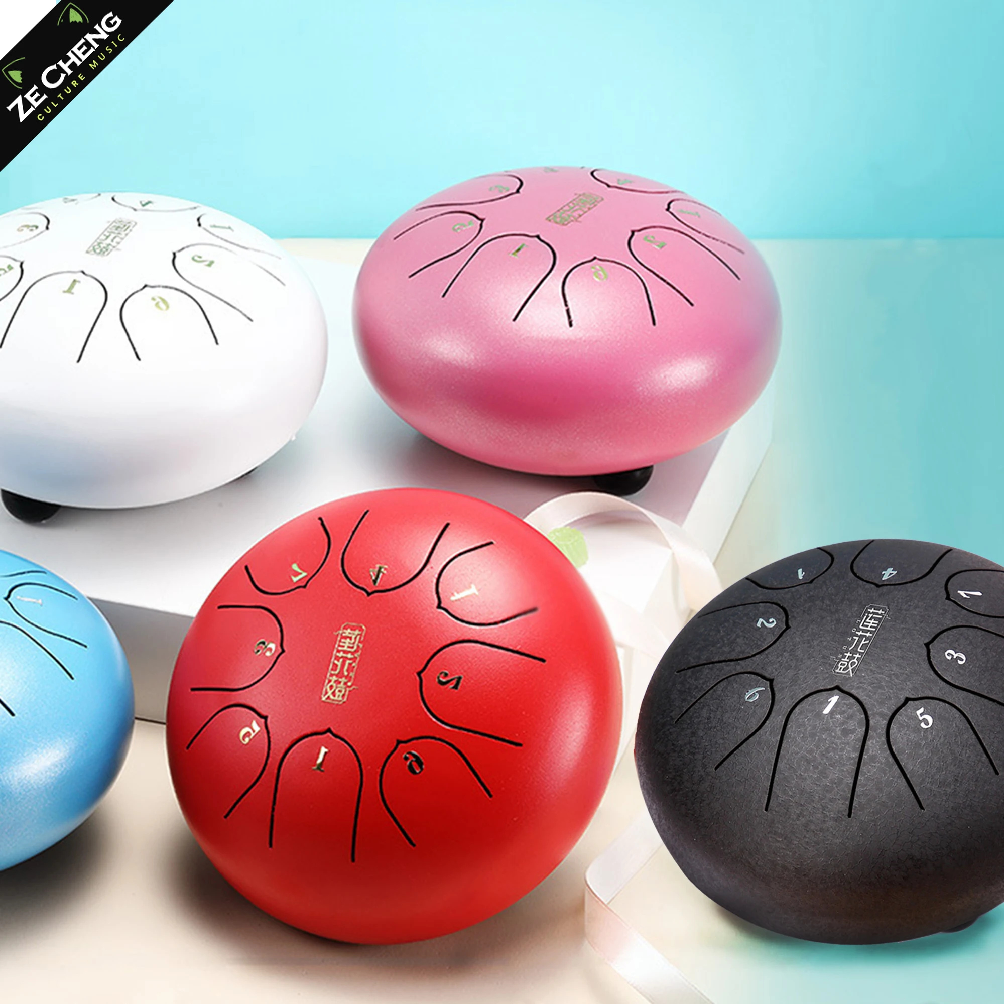 6 Inch 8 Notes Handpan Drum Steel Tongue Drum for Adults Kids Beginner, Meditation Yoga Music Gift with Bag Stickers Mallets
