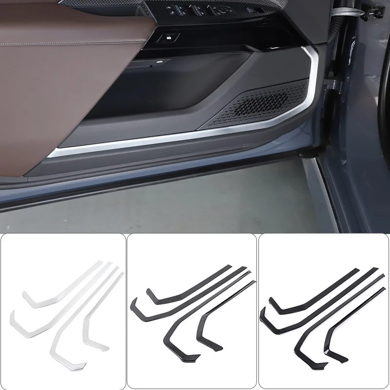 ABS Carbon Fibre/Silver for BMW 7 I7 Series G70 2023 2024 Interior Door Panel Decorate Cover Trim Sticker Car Accessories