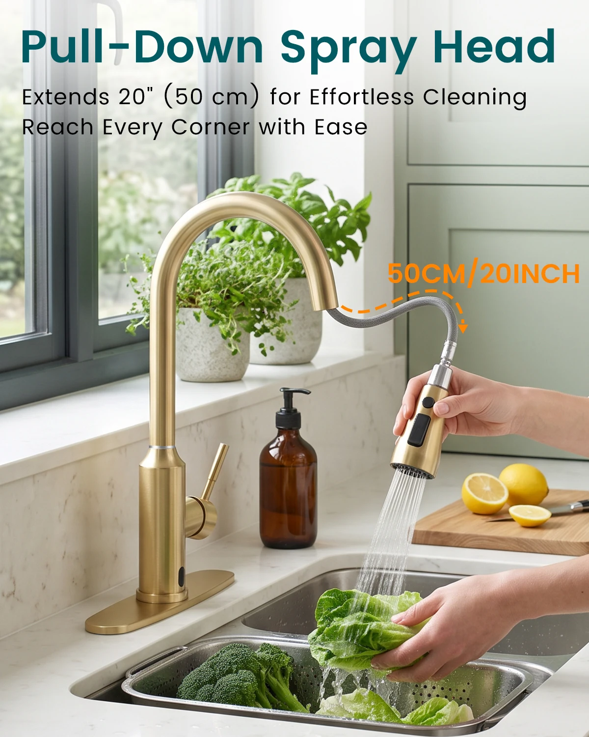 DAYONE Gold, contactloze keuke - Touchless Kitchen Faucet Motion Sensor recensie en prijs