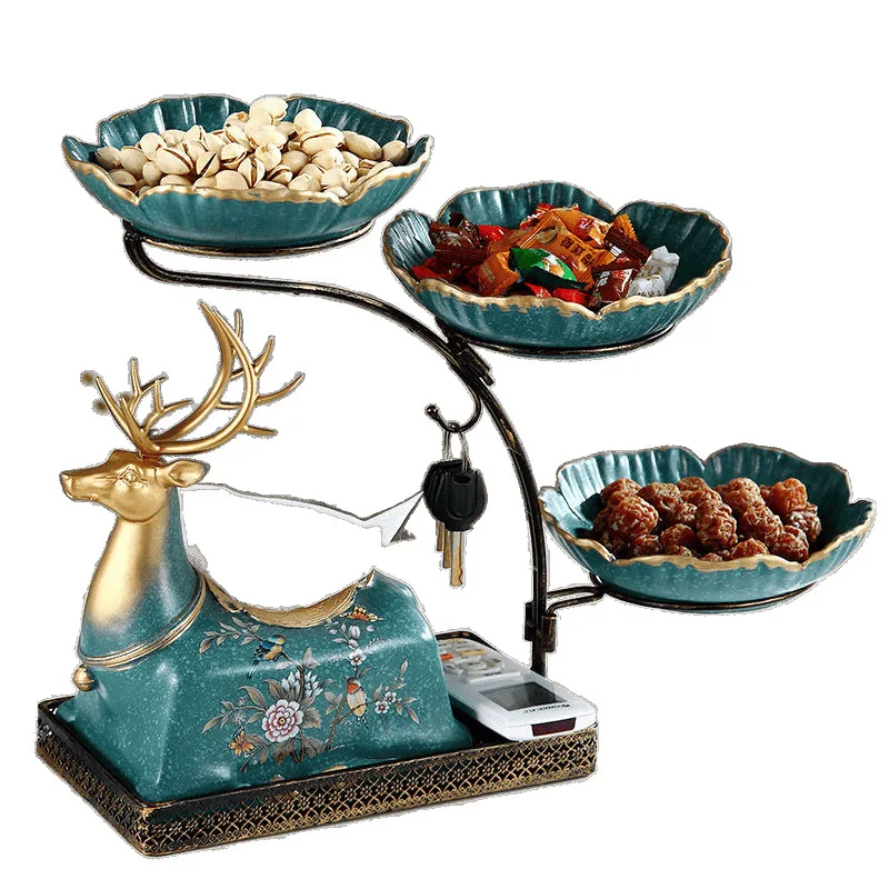 

Creative multi-functional fruit plate, living room storage tissue box set, light luxury European high-end