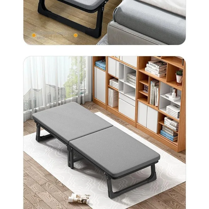 Single Folding Bed, Office Nap Camping Bed, Portable with Wheels, Easy To Move, Home Furniture