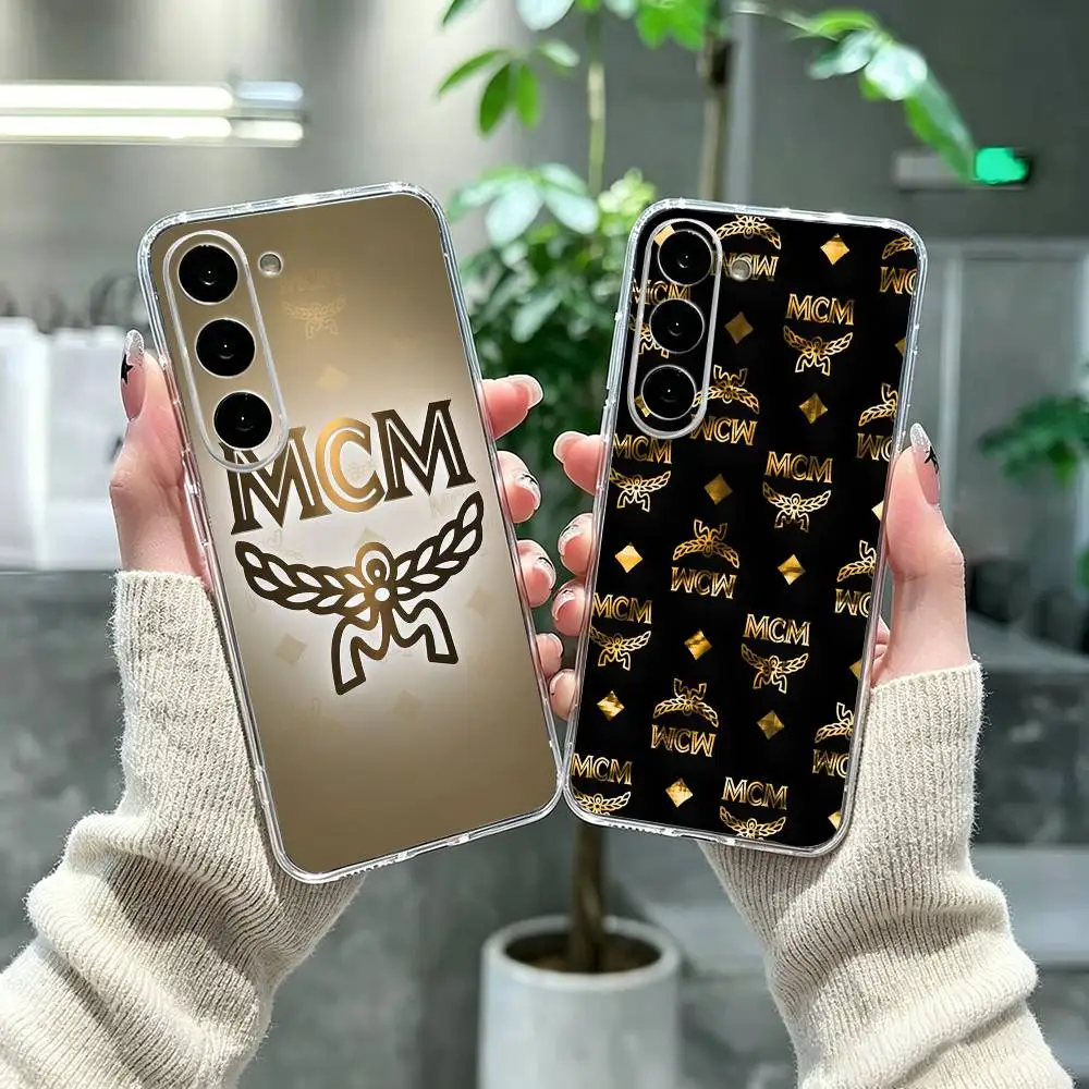 Luxury brand M-mcmess fashion Phone Case For Samsung A71, A70, A52, A51, A40, A30, A20 Transparent Cover