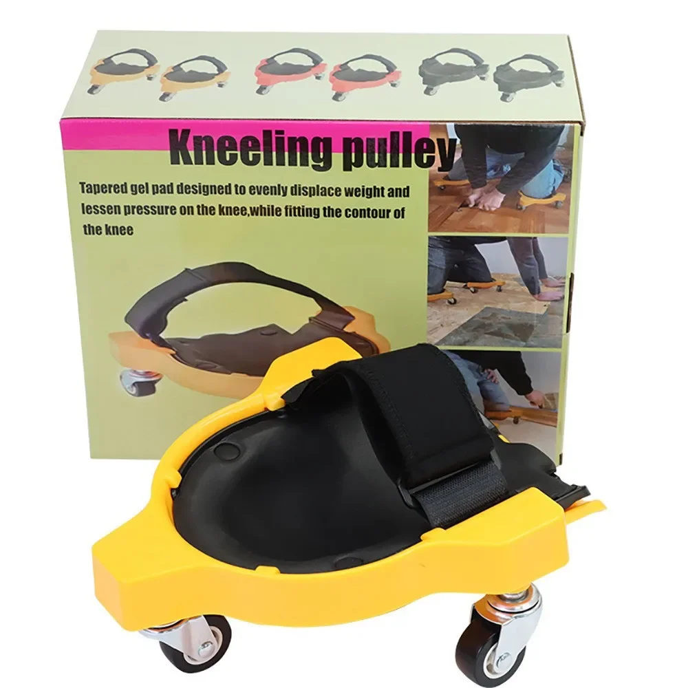 Knee Pads Floor Tiles Seams Woodworking Universal Wheels Built in Foam Padded Mobile Kneepads Labor Protection