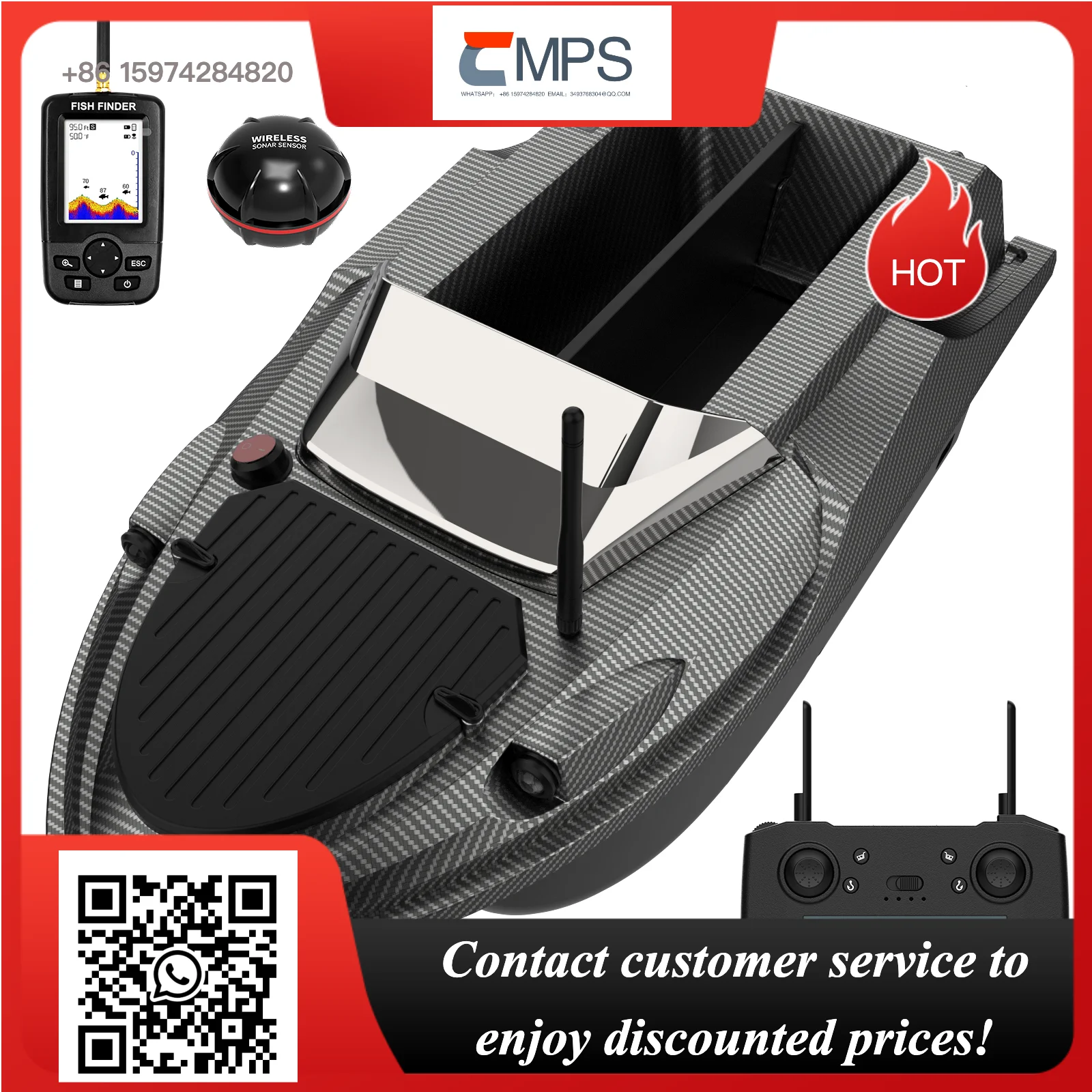 Fishing Bait Boats High-speed RC Boat Sonar Bait Boat One-click Net Pulling and Releasing Trawler 180-point Positioning