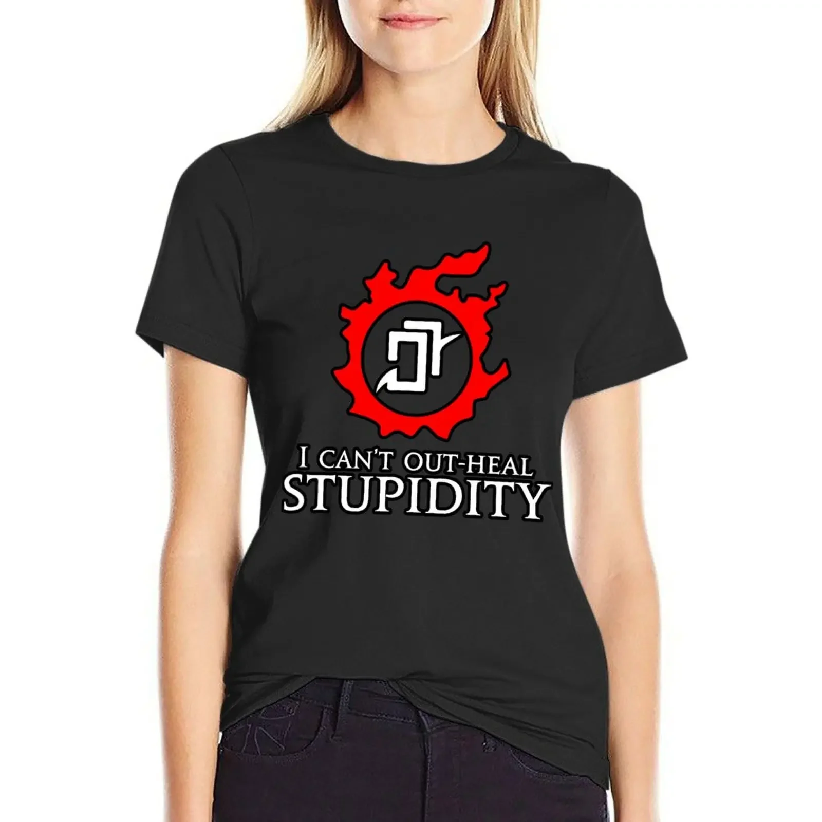 

I can't Out-heal Stupidity - Funny Astrologian Healers MMORPG meme T-Shirt graphics summer clothes tees funny clothes for woman