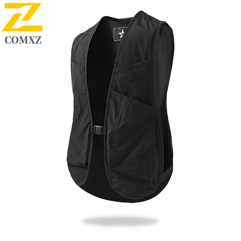 

2025 Summer Work Mens Vest Lightweight Mesh Fishing Sleeveless Jacket Multi Pocket Casual Outdoor Vest Breathable Waistcoat
