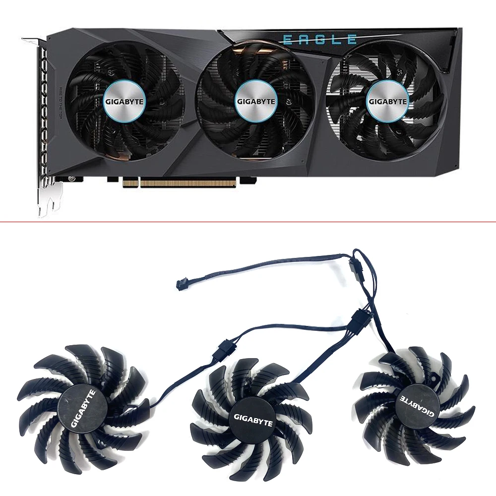 NEW 3PCS 78MM 4PIN Cooling Fan PLD08010S12HH GA81S2U  Radeon RX 6600 GPU FAN For Gigabyte Radeon RX 6600 EAGLE Falcon CARD FANS