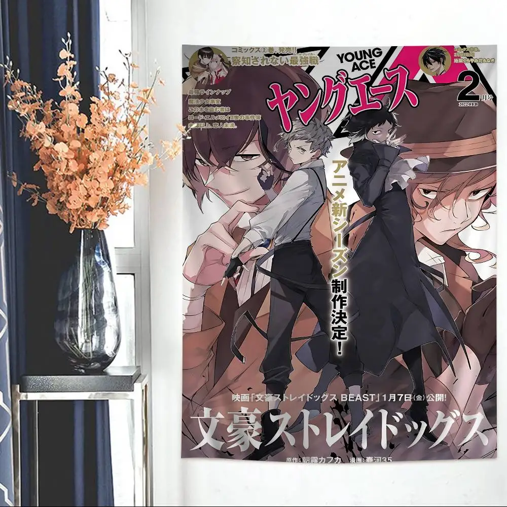 Superpower Battle B-Bungo Stray Dogs Anime Printed Large Wall Tapestry Hanging Tarot Hippie Wall Rugs Dorm Home Decor