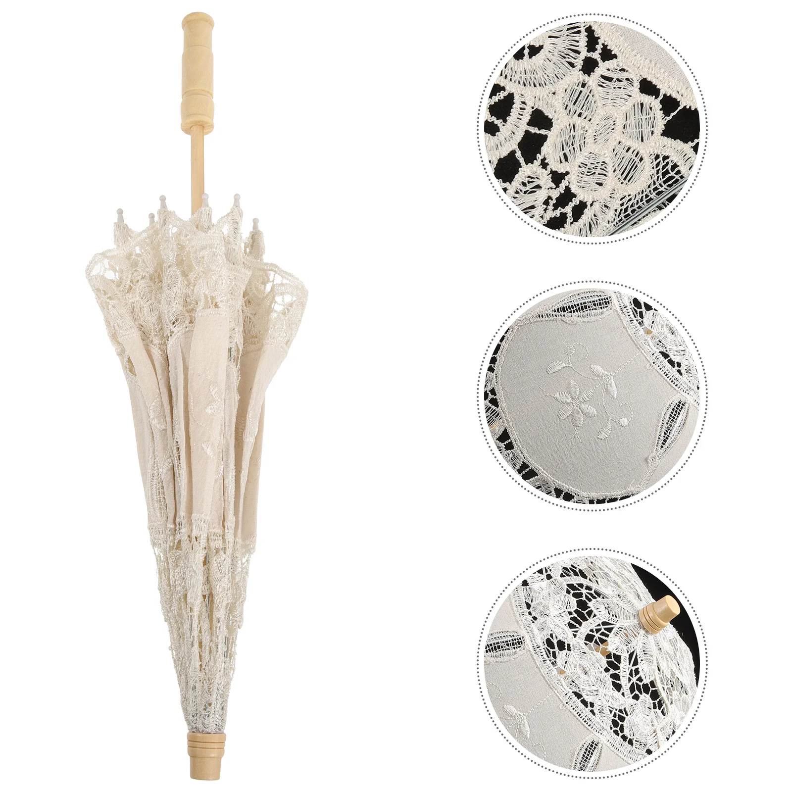 

Elegant Vintage Lace Wedding Parasol Umbrella Bridal Photography Decorative Craft Handmade Prop Lightweight Portable Fashion Tea