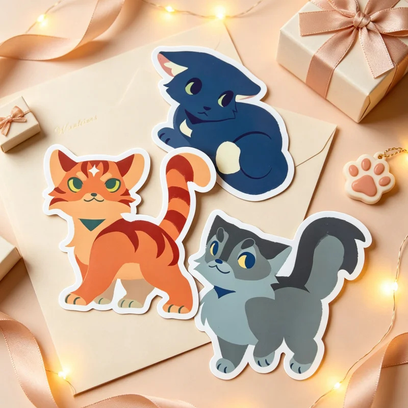 Warrior Cats Stickers Firestar Graystripe Ravenpaw Matte Waterproof Vinyl Cosplay Accessories For Laptop Water Bottle Skateboard