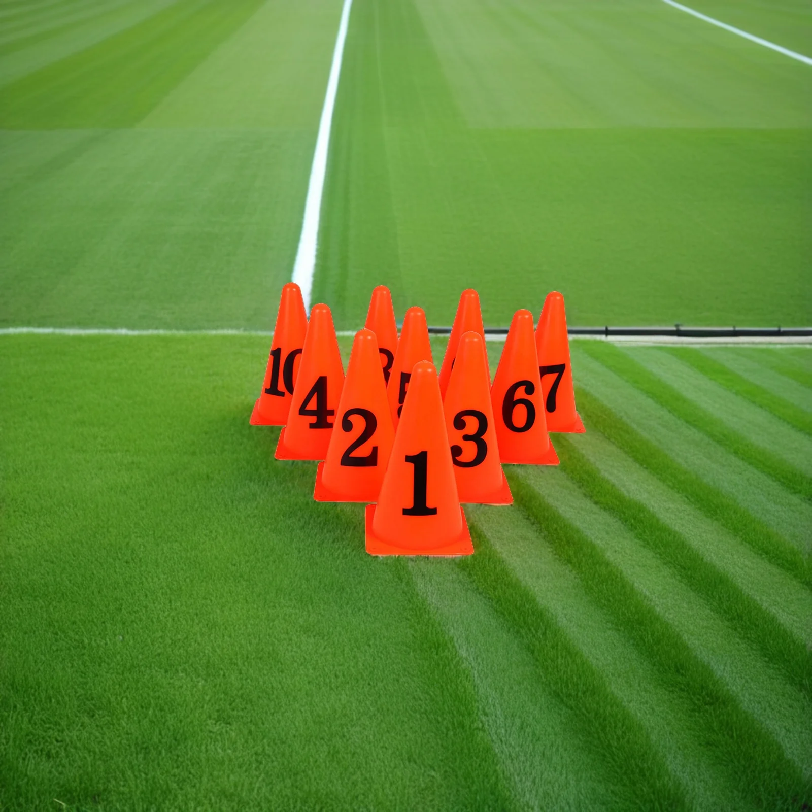 

10Pcs Marker Cones Durable Pe Football Training Set Bright Orange Black Visual Acuity Obstacle for Speed Agility Flexibility
