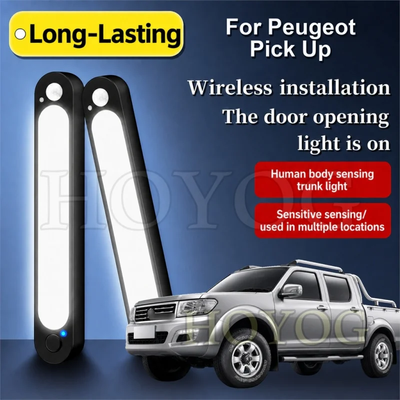 For Peugeot Pick Up 2017-2021 Car Trunk Light LED Lamp Motion Sensor No Drilling Magnetic Boot Cargo Light Pickup Truck Cargo