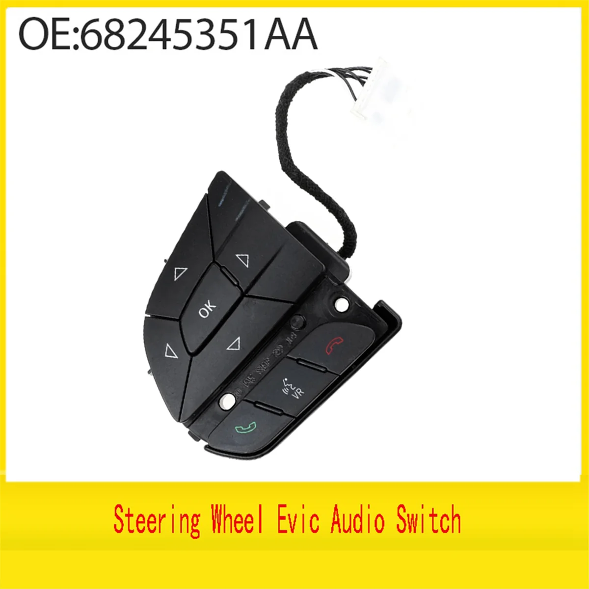 New Steering Wheel Evic Audio Switch for Dodge Challenger Charger Jeep Cherokee Chrysler 200 300 2014-2018 68245351AA