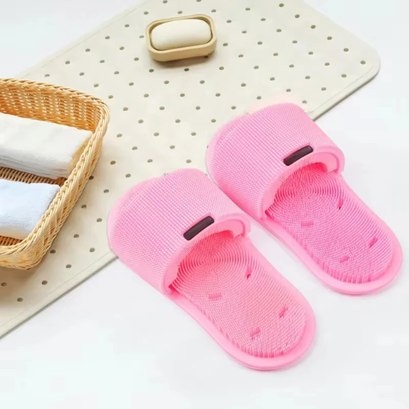 Silicone Foot Brush Bathroom Massage Slippers Anti-Slip Magic Foot Washing Slippers Spa Exfoliating Washer Bath Foot Brushes