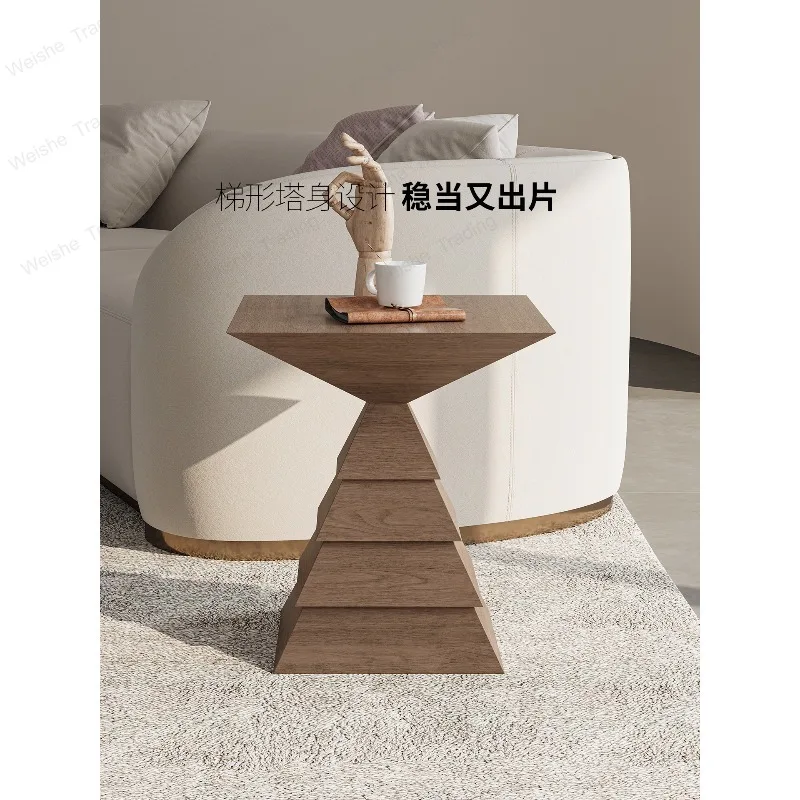 

Medieval walnut pyramid edge Italian minimalist geometric sofa corner few solid wood living room