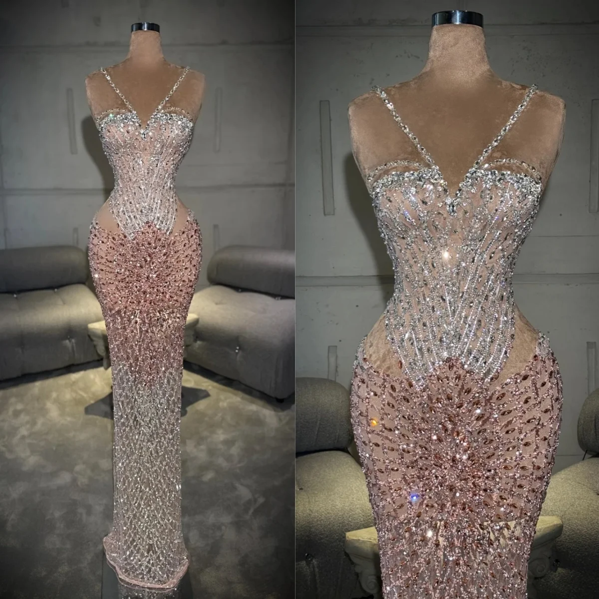 

Великолепные платья для выпускного вечера с блестками и кристаллами Элегантное вечернее платье без рукавов в форме сердца длиной до пола, вечернее платье по индивидуальному заказу