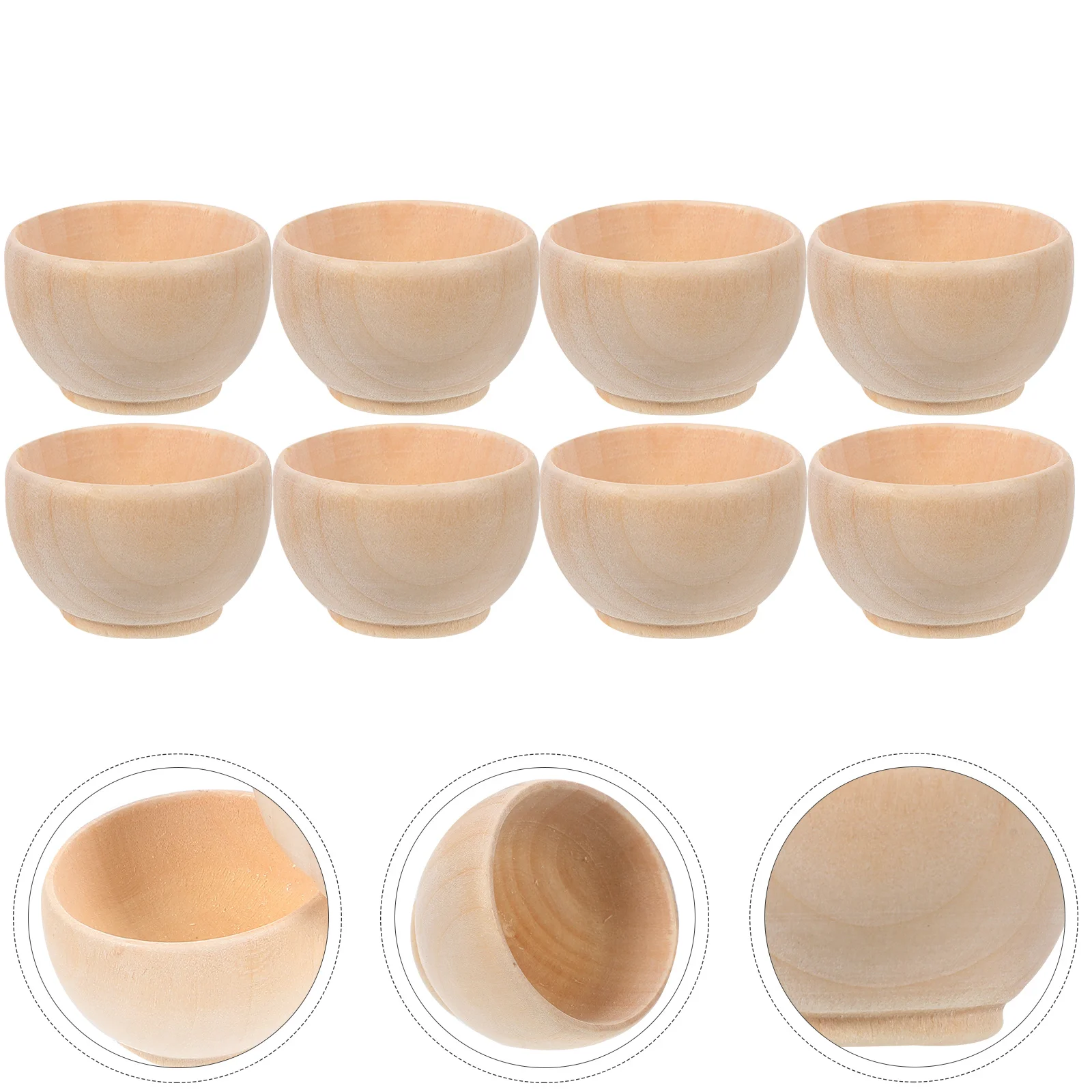 

10Pcs Wooden Craft Bowls Unfinished Wooden Bowls Unpainted DIY Making Bowls Diy Wooden Bowls Wood Bowl