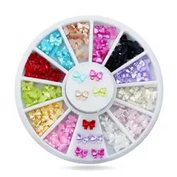 DIY Colorful Acrylic 3D Nail Jewelry Pearl Bow Tie Decoration Nail Parts Charms Nail Stickers Manicure Accessories