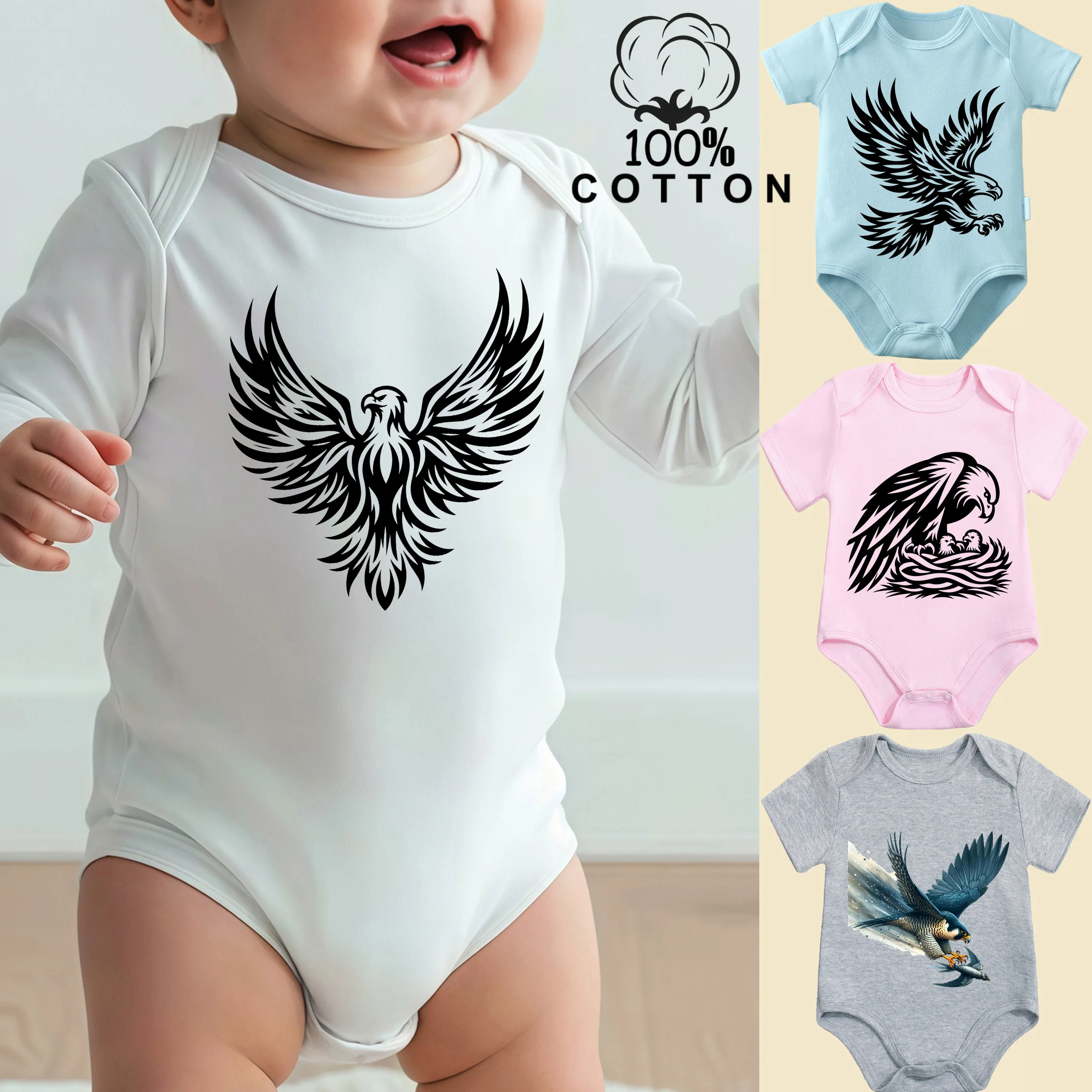 

Комбинезон из 100% хлопка с принтом «Орёл», удобная одежда для малышей, комбинезон для новорожденных от 0 до 12 месяцев