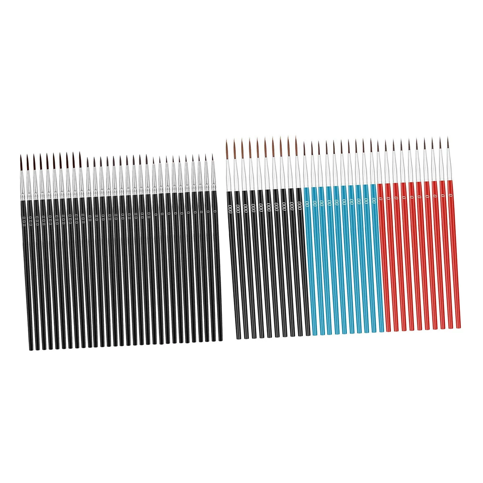 30PCS Detail Painting Brush Wooden Handle 3 Sizes Miniature Painting Brushes Long Service Life for Facial Art Small Sculptures