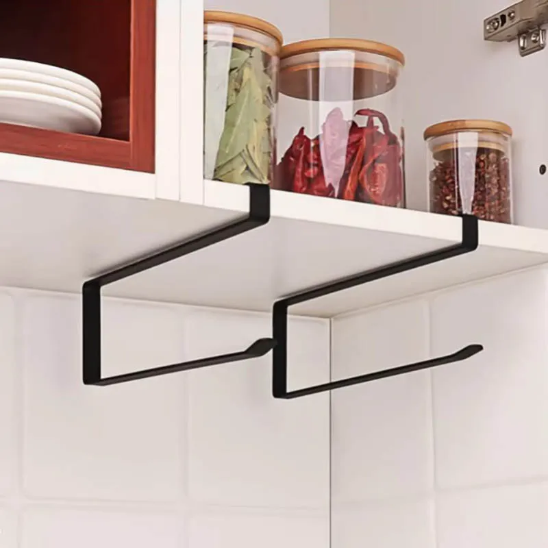 Creative Perforation-free Hanging Storage Rack Kitchen Paper Towel Rack Cabinet Paper Rack Plastic Wrap Spread Layout Rack