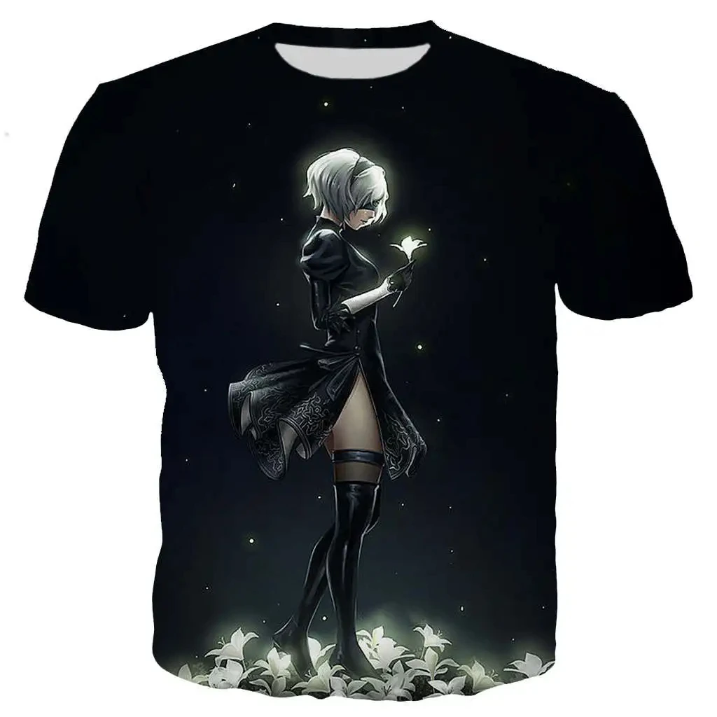 2024 Hot Sale Creative Game NieR:Automata 3D Printed T-shirt Summer Casual Fashion Street Round Neck Short Sleeve Cool Tops Tees