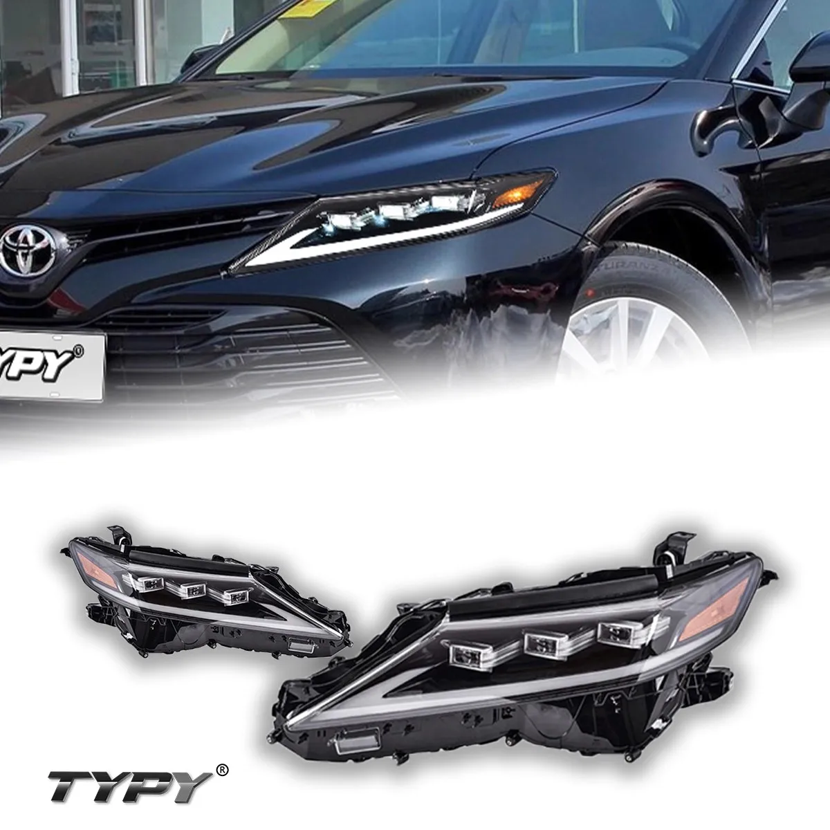 

TYPY Car Light For Toyota Camry Headlight 8th Gen Full LED 3 Projector Lens Head Lamps Plug and Play Car Accessories 2018-2022