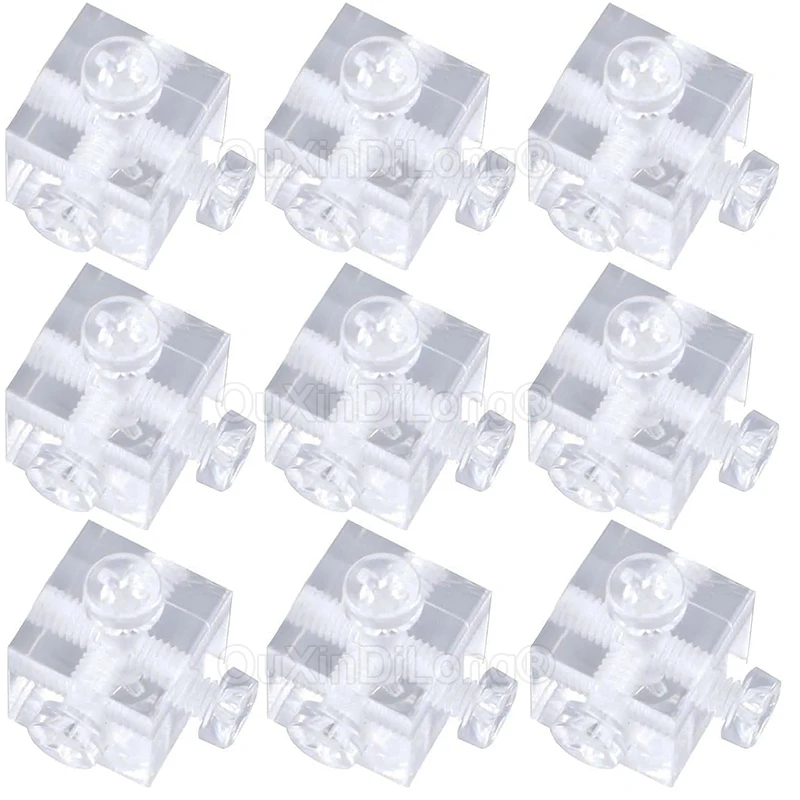 

80PCS Acrylic Cube Corner Brackets Connectors Square Acrylic Corner Code Support Shelf Corner Brace Right Angle Bracket FG1289 ﻿