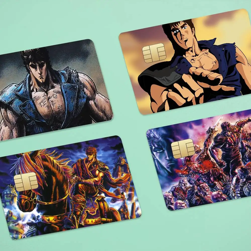 Anime Fist Of The North Star Anime 4pcs 1Set Film Skin Sticker Tape For Bank Credit Debit Card