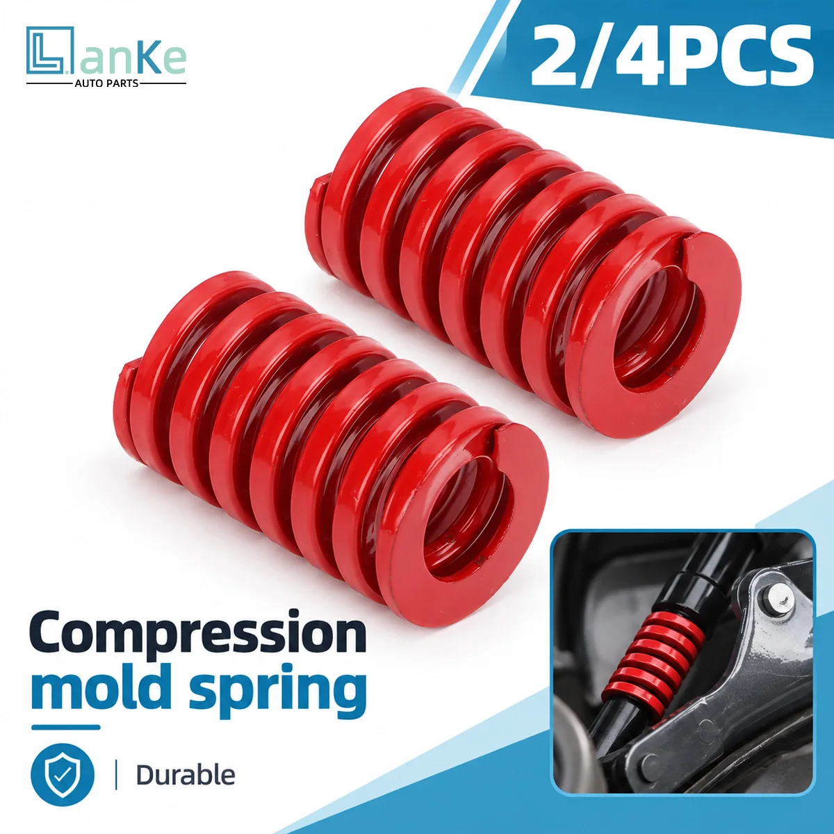Lanke 2/4PCS Car Boot Lid Compression Spring Rear Trunk Auxiliary Opening Helper Spring Vehicle Tail‑gate Lift Assist Accessory
