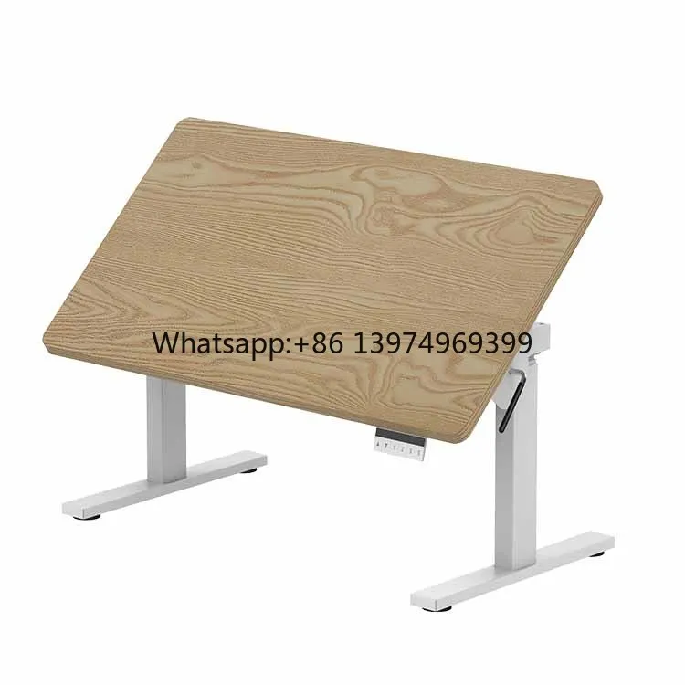 2025 New Height Adjustable Electric Standing Desk Half Tilt Drafting Desk Sit Stand Desk Flip Drawing Table