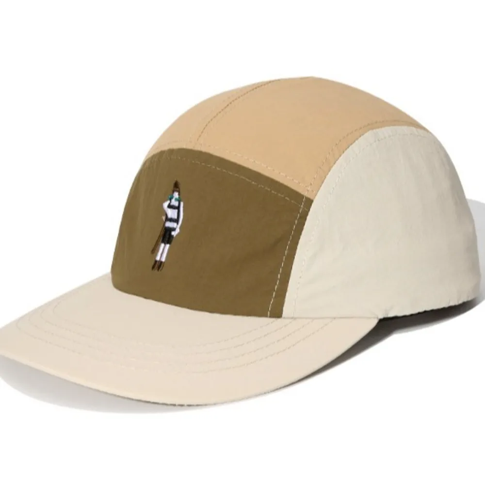 Fashion Waterproof Curved Brim Golf Hat Splicing Nylon Flat-brimmed Cap Breathable Sunscreen 5-panel Baseball Cap Summer