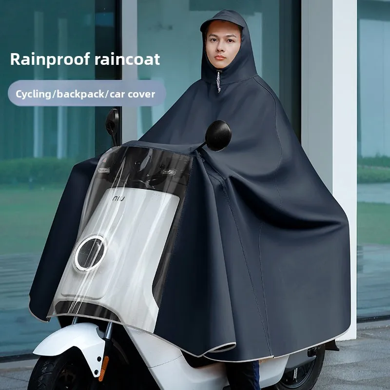 

Thickened Oxford Cloth Motorcycle Raincoat Double Person Long Raincoat Anti- for Vehicle Special Use Rain Suit