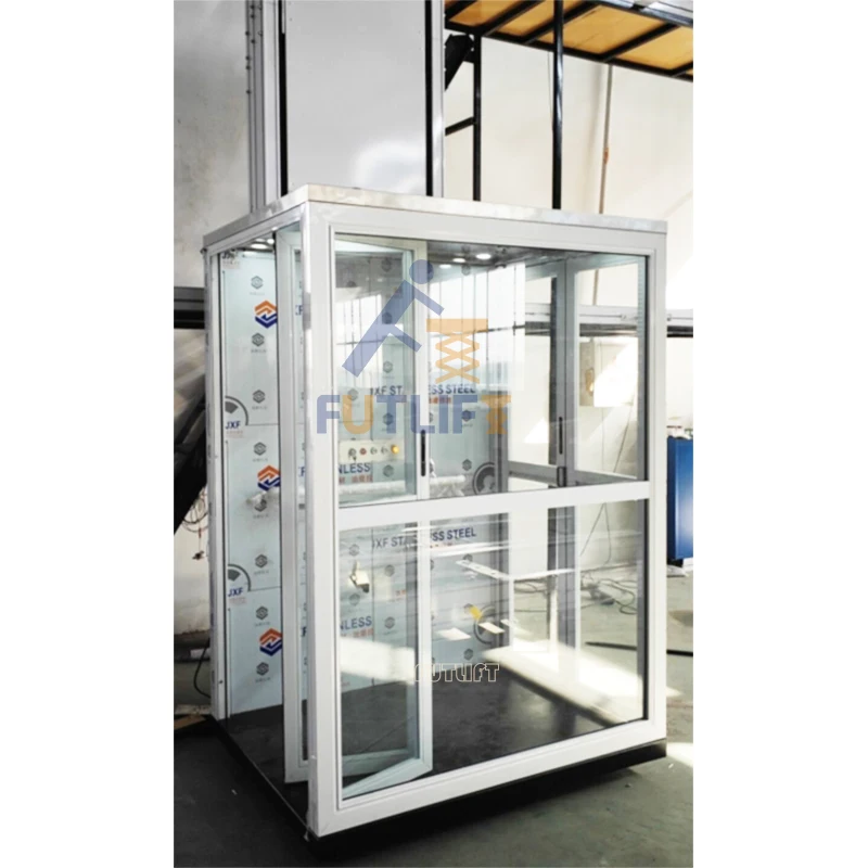 اثنين من قصة منزل رفع مصعد فيلا رافع كرسي متحرك كهربائي صغير للمنزل مع المقصورة