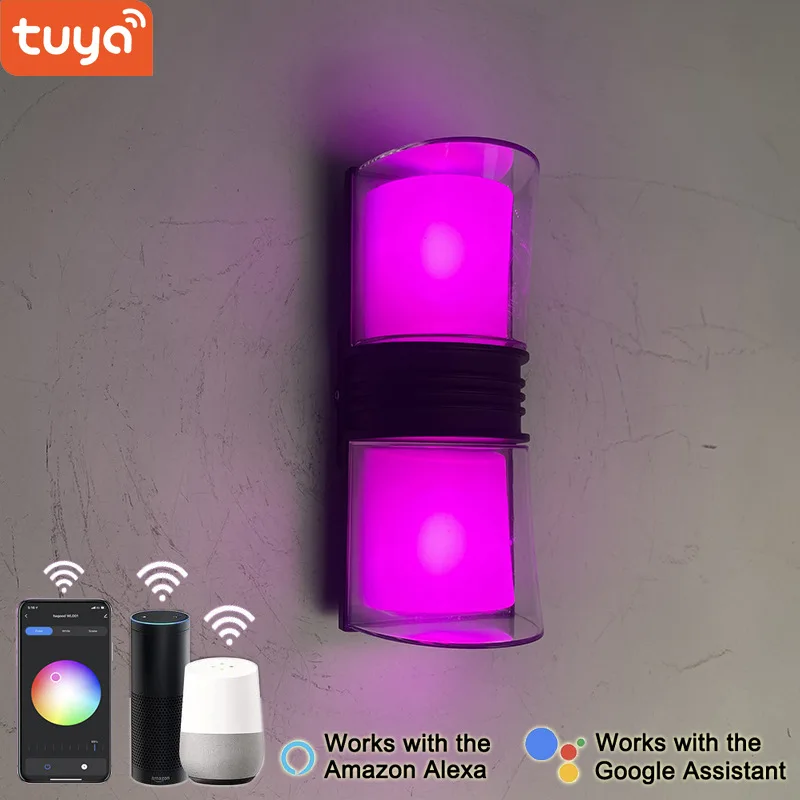 RGB Smart Wall Lamp, Music Sync LED Sconce with APP Control, 16M Colors Dimmable Night Light for Bedroom Decor