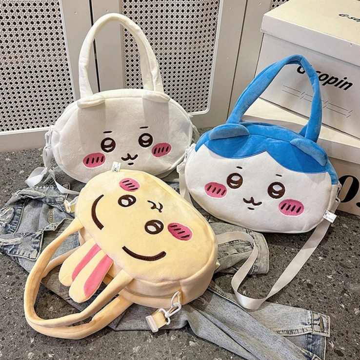 Chiikawas sac à main en peluche mignon Usagi Hachiware sac à bandoulière filles grande capacité sac à bandoulière mode sacs de rangement portables cadeau