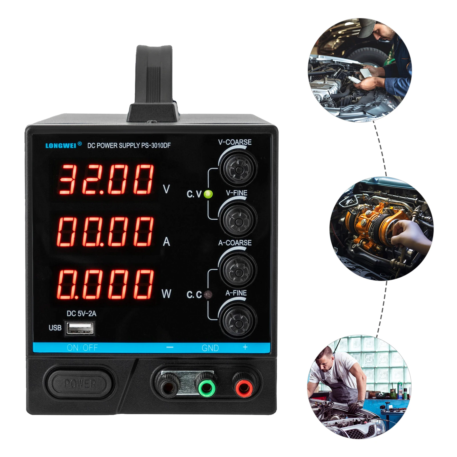 

Регулируемый источник питания постоянного тока 30 В, 10 А, 300 Вт, светодиодный дисплей, режим CV/CC, USB-порт, лабораторный настольный источник питания с низкой пульсацией для электроники