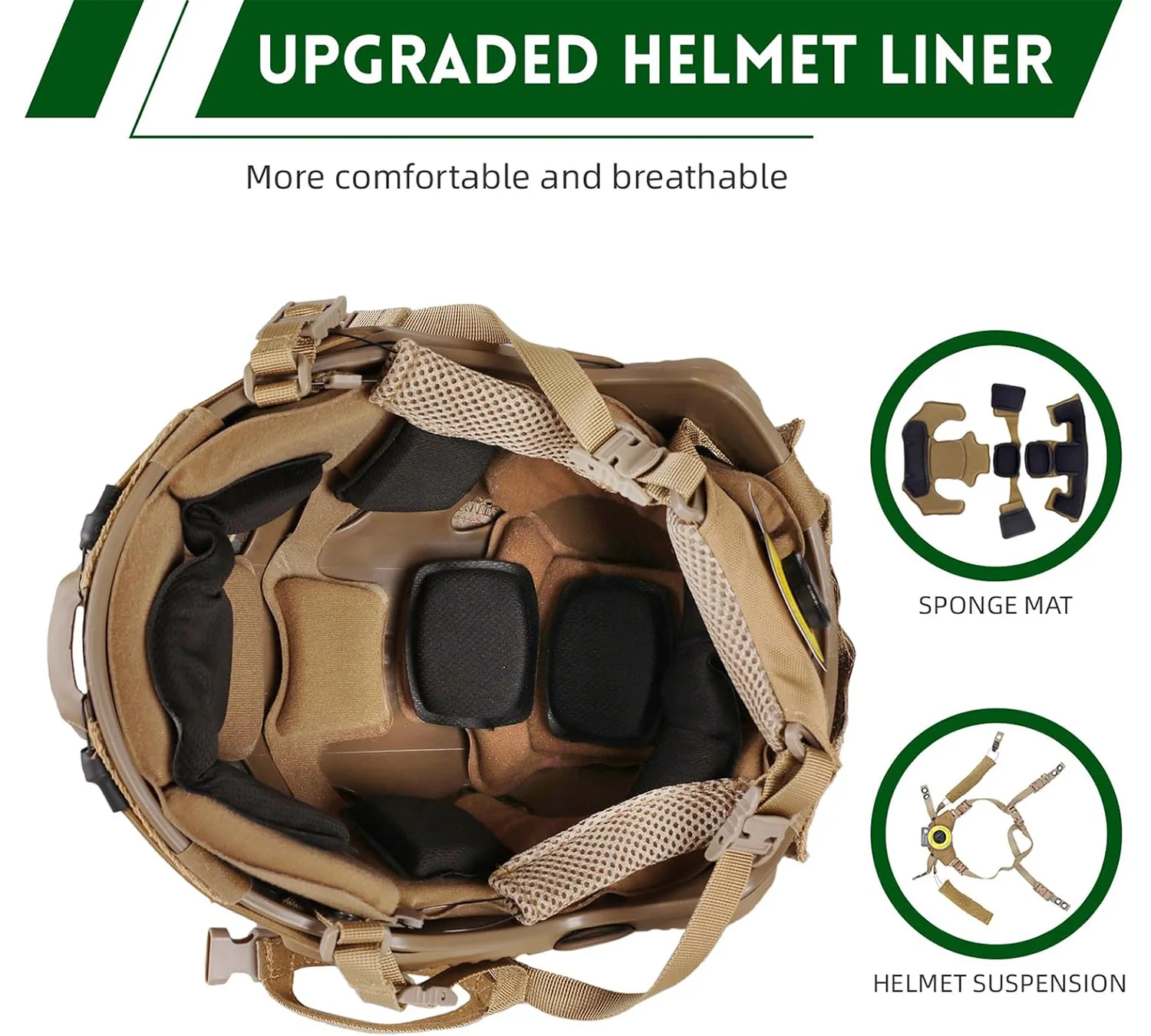 FAST Taktischer Schutzhelm, verstellbarer taktischer Helm mit Batterietasche und Abdeckung für Airsoft, Cosplay, Militärausrüstung – Detail 4