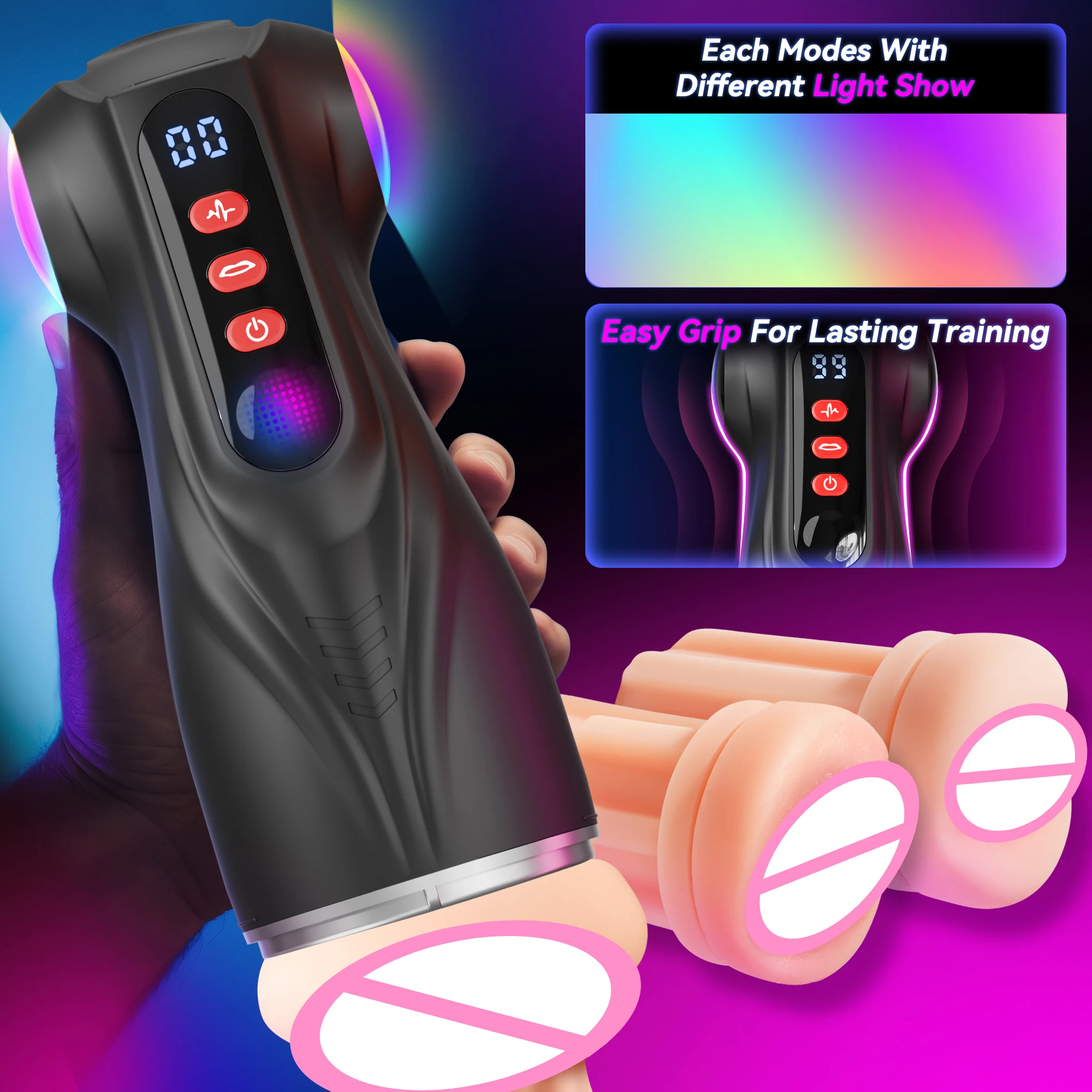 Sex Toys for Men Male Masturbator 3 Sleeves Pocket Pussy Penis Pump with 9 Sucking 9 Vibrating APP Control Adult Supplies - Image 5