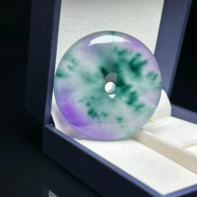 

Natural Quartzite Jade Purple Flower Pendant Necklace Jewelry