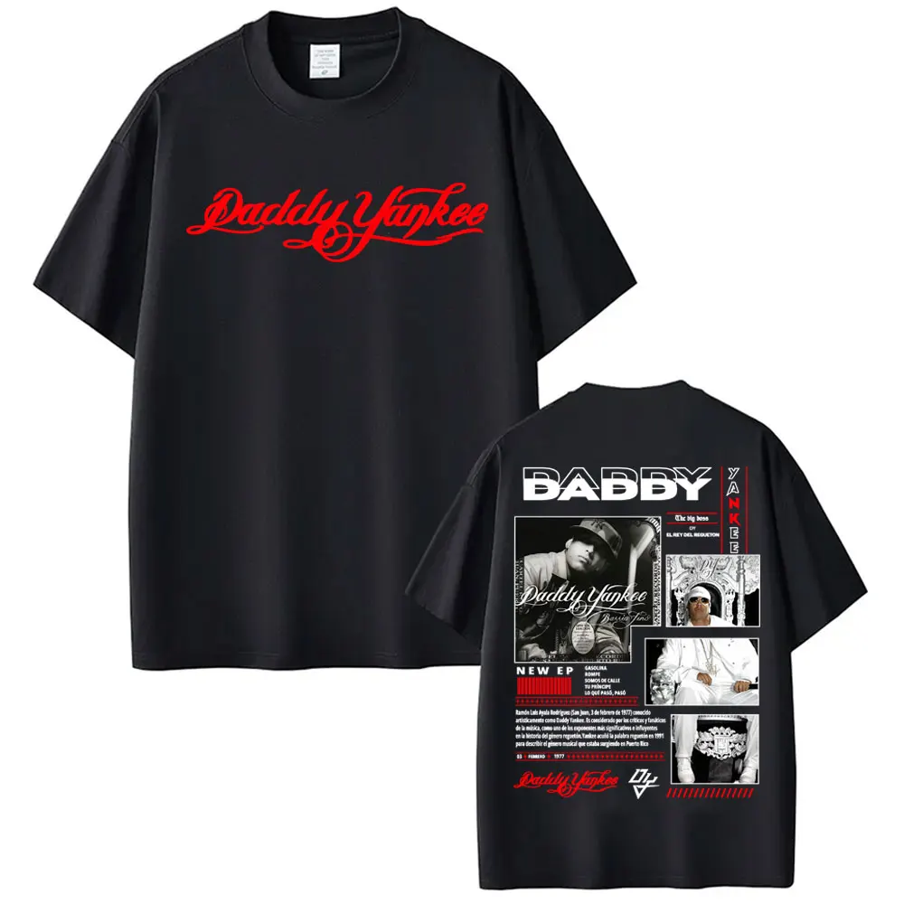 Camiseta do Rapper Daddy Yankee 2026 Tour Merch, Roupas Masculinas, Camisetas de Algodão com Gola Redonda e Manga Curta, Moda Vintage Hip Hop