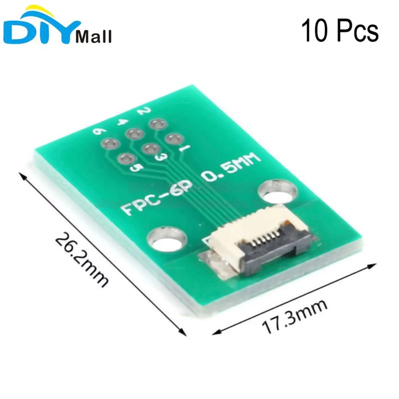 10Pcs 6P FPC/FFC Flexible Row Wire Transfer Plate Shall Be Welded With 0.5mm Spacing Seat