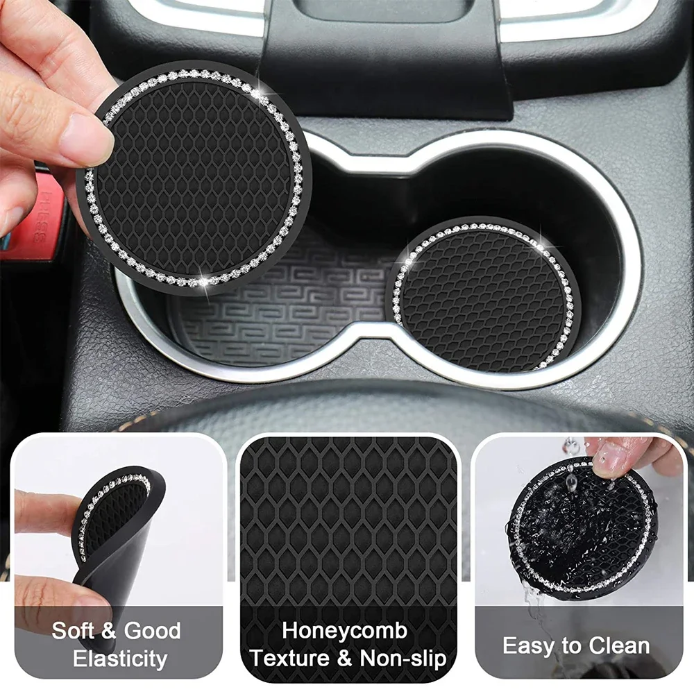 Anti-derrapante Silica Gel Coaster Car, Water Cup Bottle Holder, Pad Mat, Impermeável, Decoração de Interiores, Car Styling Acessórios