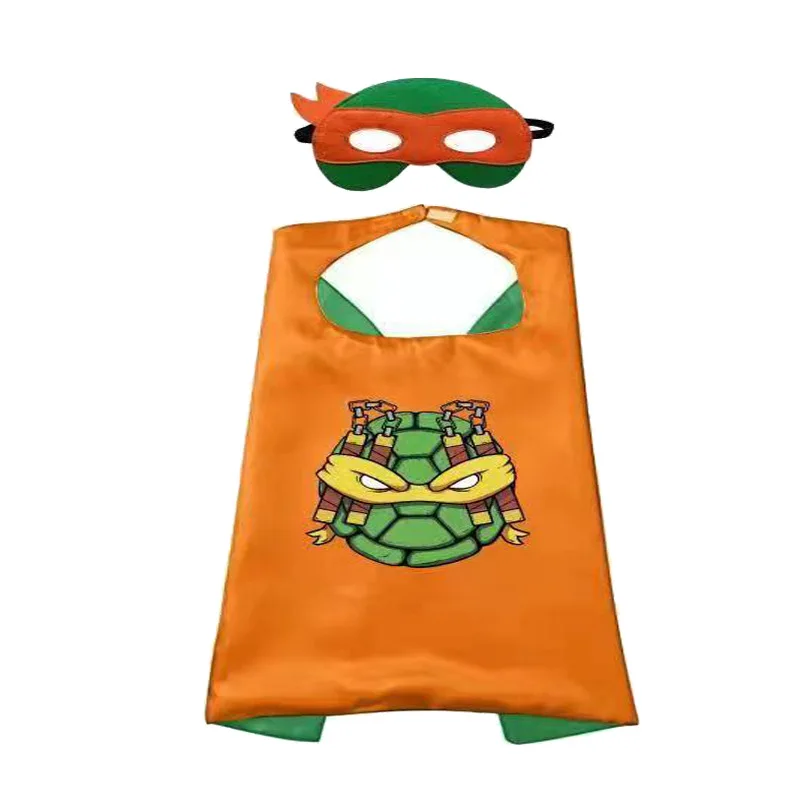 Cartoon Ninja Turtle Toy Set Halloween Leonardo Da Vinci Character Party Halloween Cosplay Costume Cool Mask Cloak Kid’s Toys