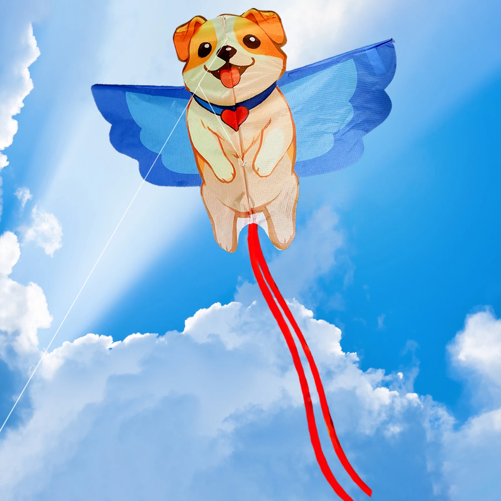 Nieuwe Outdoor Fun Sport Leuke Hond Vlieger Beginnersvliegers Wordt geleverd met touw en handvat